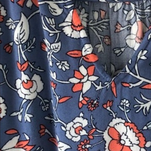 Blue and orange floral patterned Old navy top - Picture 3 of 3
